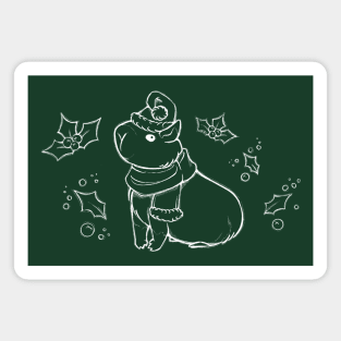 Christmas Capybara [White Lines] Magnet